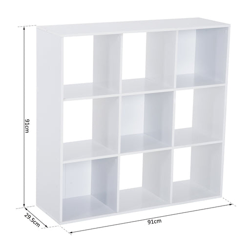 HOMCOM 9 Partitions Cabinet Without Basket White 910 mm x 295 mm x 910 mm