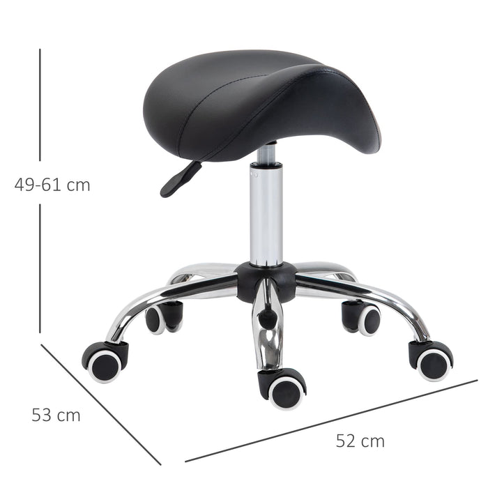 HOMCOM Cosmetic Stool Height Adjustable Salon Massage Spa Black