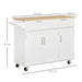 HOMCOM Kitchen Island MDF (Medium-Density Fibreboard), Rubberwood White 460 x 1,210 x 910 mm