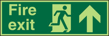 Fire Exit Sign Up Arrow Acrylic 15 x 45 cm