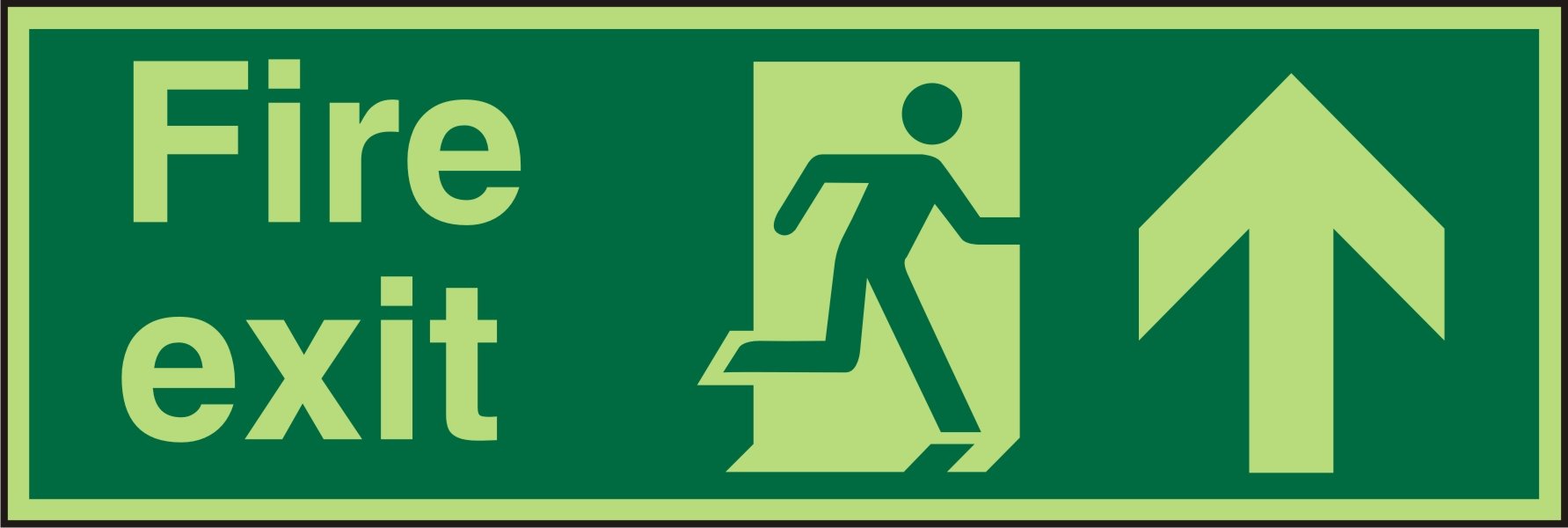 Fire Exit Sign with Up Arrow Acrylic 10 x 30 cm