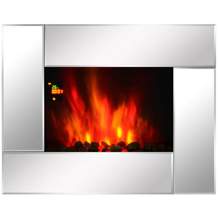 HOMCOM Fireplace with Pebble Effect 10.7 x 52 cm