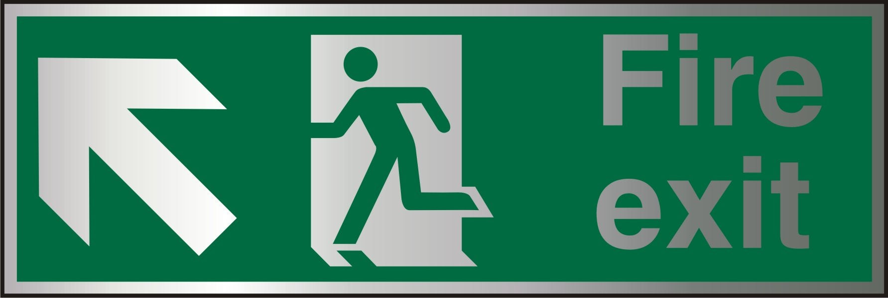 Fire Exit Sign Up Left Arrow Aluminium 10 x 30 cm