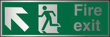 Fire Exit Sign Up Left Arrow Aluminium 15 x 45 cm