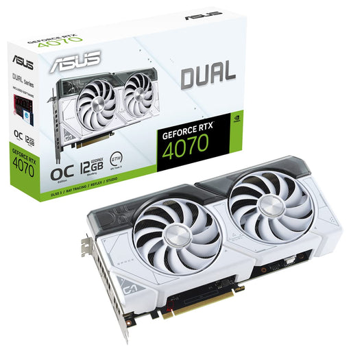 ASUS Dual GeForce RTX 4070 - White OC Edition - graphics card - GeForce RTX 4070 - 12 GB GDDR6X - PCIe 4.0 - HDMI, 3 x DisplayPort - white