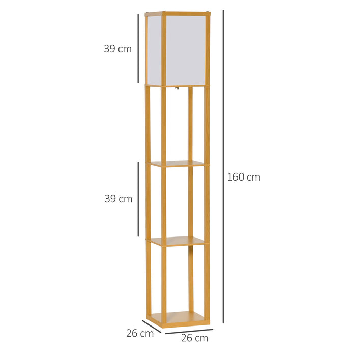 HOMCOM Floor Lamp 833-623V70WR Natural, White