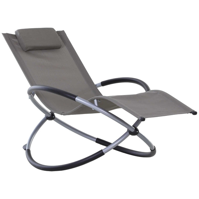 OutSunny Rocking Chair Grey With Pillow