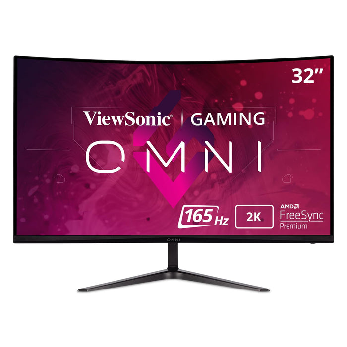 ViewSonic OMNI Gaming VX3218C-2K - LED monitor - gaming - curved - 32" (31.5" viewable) - 2560 x 1440 QHD @ 165 Hz - VA - 250 cd/m² - 1 ms - HDMI, DisplayPort - speakers