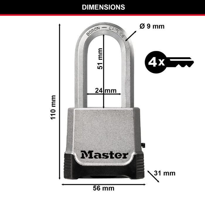 MASTERLOCK Combination Padlock M176EURDLH Boron Carbide