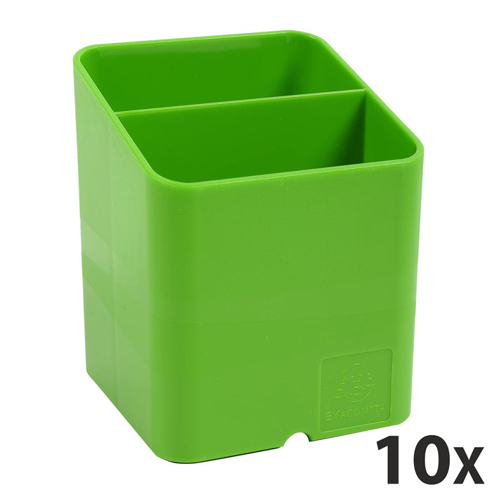 Exacompta Pen Pot 67795D Classic Polysterene 93 x 74 x 74 mm Apple Pack of 10 Green