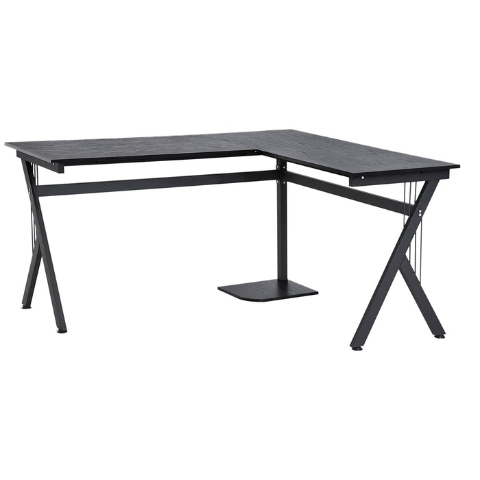 HOMCOM Desk Steel Black 1,300 x 760 mm