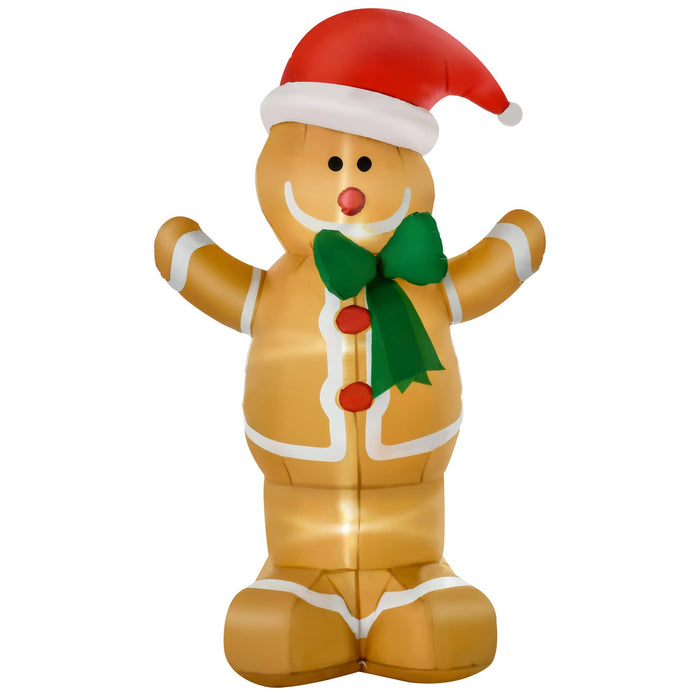 HOMCOM Christmas Gingerbread Man Inflatable Multicolour 70 x 183 cm