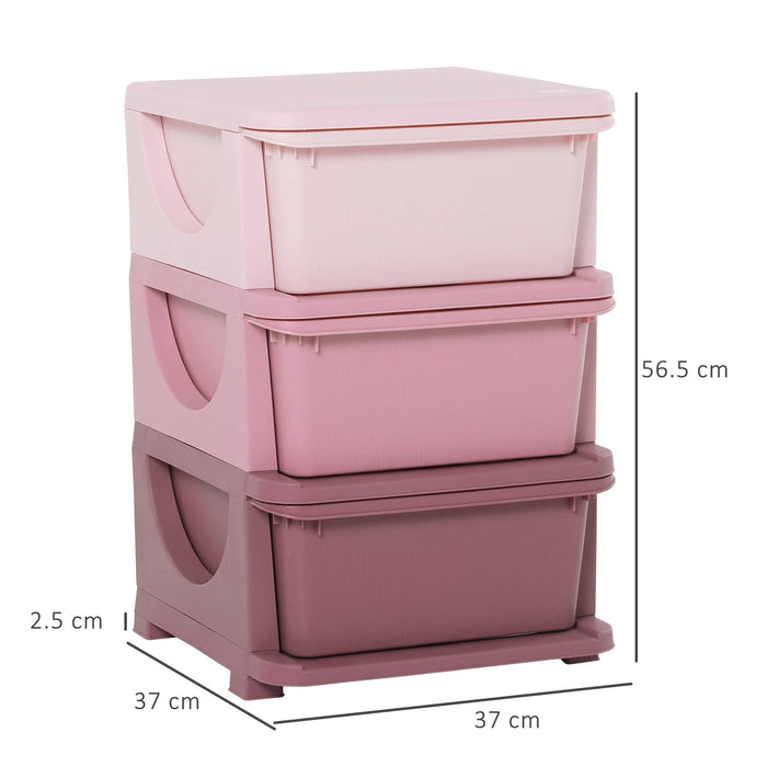 HOMCOM Kids Storage Box Pink 37 x 56.5 cm