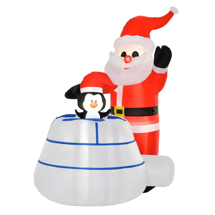 HOMCOM Christmas Penguin Inflatable White 125 x 160 cm