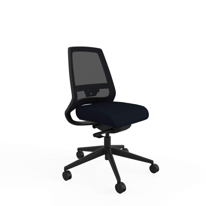 Ergonomic Home Office Deluxe Posture Chair with Tri-Curved Mesh Backrest Height Adjustable Black Without Arms