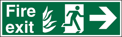 Fire Exit Sign with Right Arrow Plastic 15 x 45 cm