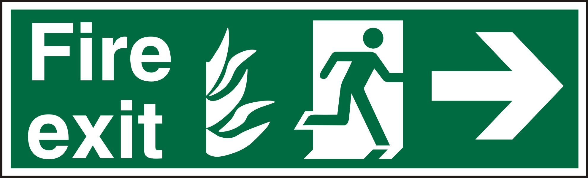 Fire Exit Sign with Right Arrow Vinyl 20 x 60 cm