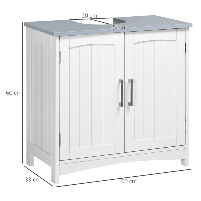 kleankin Bathroom Cabinet MDF (Medium-Density Fibreboard) White 60 x 33 x 60 cm