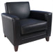 Newport Leather Faced Reception Armchair Black - N3561