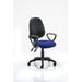 Dynamic Tilt & Lock Task Operator Chair Loop Arms Eclipse Plus II Black Back, Stevia Blue Seat High Back