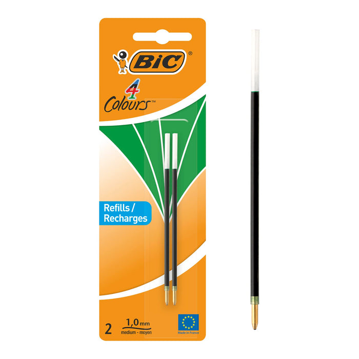 BIC Ballpoint Pen Refill 4 Colours 0.4 mm Green Pack of 2