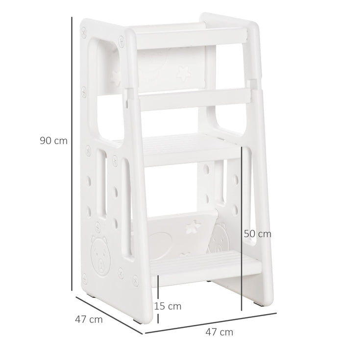 KIDS STOOL 3 HEIGHTS ADJ WHITE