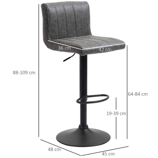 HOMCOM Bar Stool 835-501CG Grey