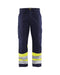 BLÅKLÄDER Trousers 15641811 Cotton, PL (Polyester) Navy Blue, Yellow Size 34R