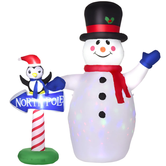 HOMCOM Christmas Snowman Inflatable Multicolour 92 x 187.9 cm