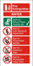 Fire Procedure Sign Water Extinguisher Photoluminescent Self Adhesive Vinyl 100 x 200 mm