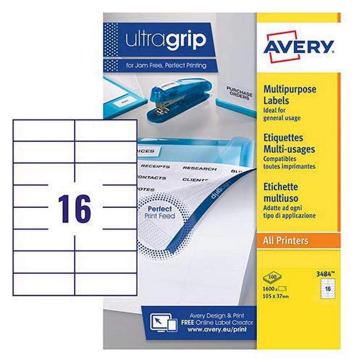 Avery Ultragrip Mlbl 105X37Mm Pk1600