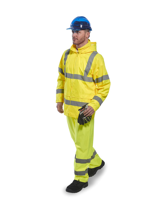 Yellow Hi Vis Rain Jacket Medium