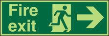 Fire Exit Sign Right Arrow Plastic Green 15 x 45 cm