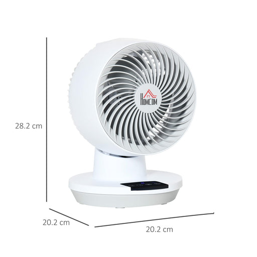 HOMCOM Desk Fan Non Height Adjustable 45 W ABS (Acrylonitrile Butadiene Styrene) White 20.2 x 20.2 x 28.2 cm