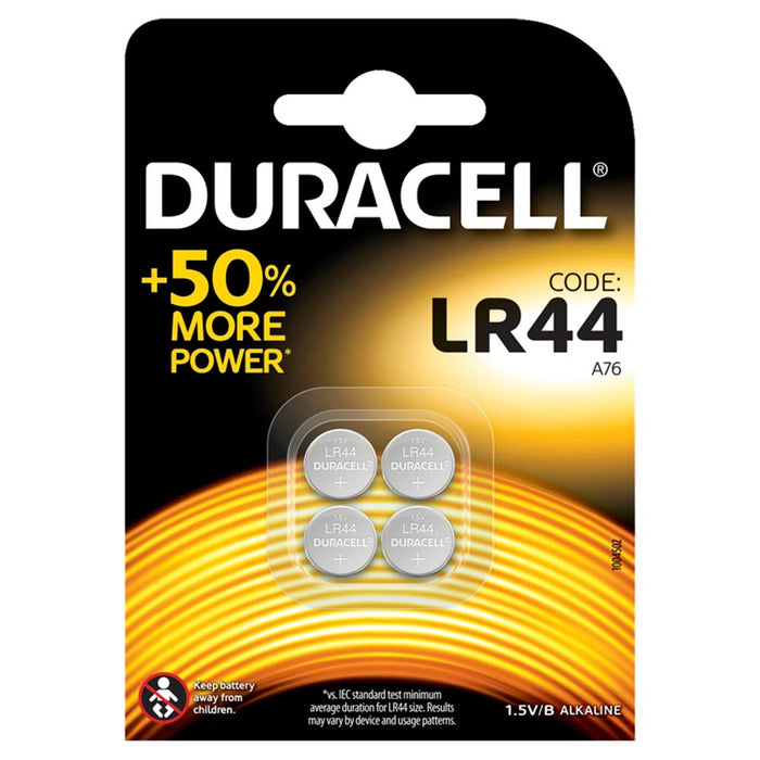 Duracell Button Cell LR44 Batteries 4LR44 1.5V Alkaline Pack of 4