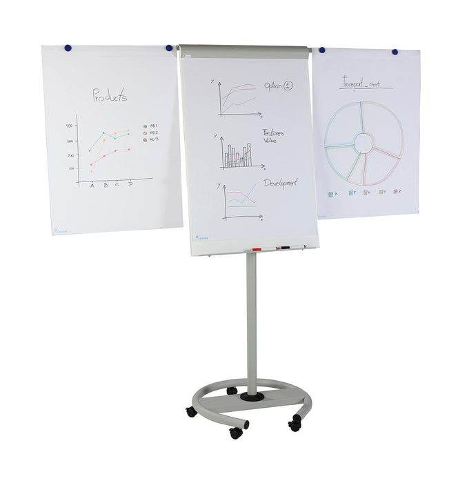 Rocada Visualline Mobile Magnetic Flipchart with 2 Arms 680x1040mm - 617