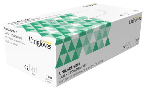 UNICARE Disposable Gloves Latex Non-powdered Extra Large (XL) Natural Pack of 100