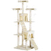 PawHut Cat Tree Beige 550 mm x 600 mm x 1810 mm