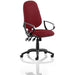 Dynamic Independent Seat & Back Task Operator Chair With Red Fabric Loop Arms Eclipse Plus XL Without Headrest High Back