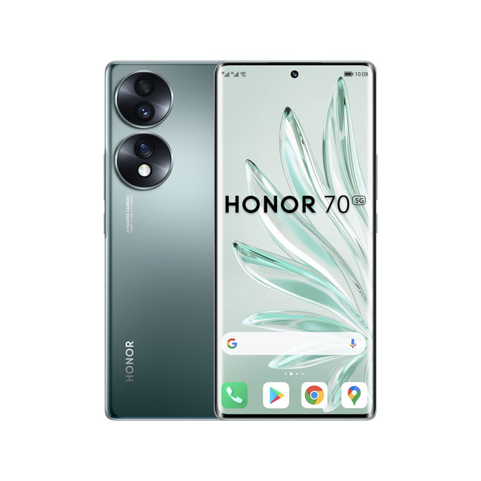 Honor 70 6.67 Inch 5G Qualcomm Snapdragon 778G Plus Dual SIM 8GB RAM 128GB Storage Android 12 Mobile Phone Emerald Green