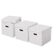 Esselte Home Storage Box 628288 Cube Large 100% Recycled Cardboard White 320 x 365 x 315 mm Pack of 3