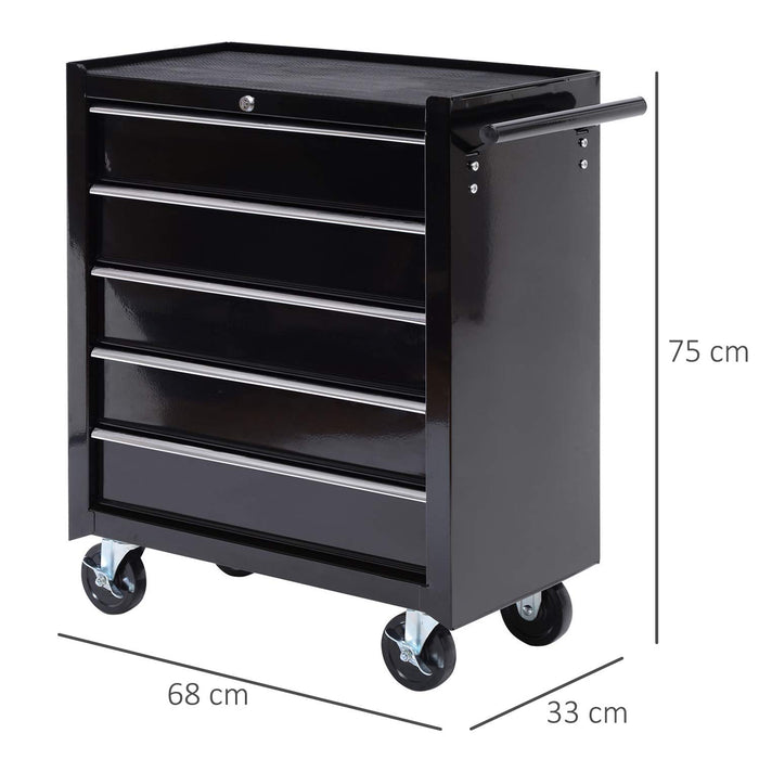 Homcom Storage Cabinet with 2 Keys Black