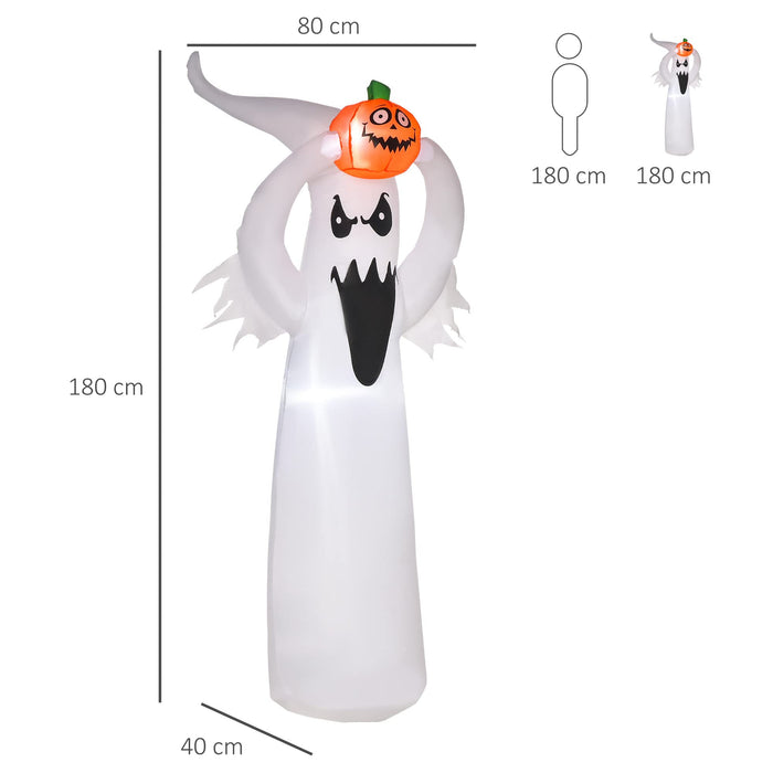 HOMCOM Inflatable Halloween Decoration 844-235V70 White 80 x 400 x 180 (W x D x H)