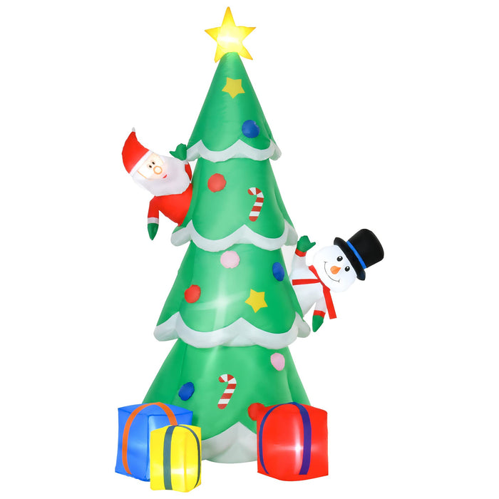 HOMCOM Christmas Tree Inflatable Green 125 x 210 cm