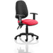 Dynamic Tilt & Lock Task Operator Chair Height Adjustable Arms Eclipse Plus II Black Back, Bergamot Cherry Seat High Back