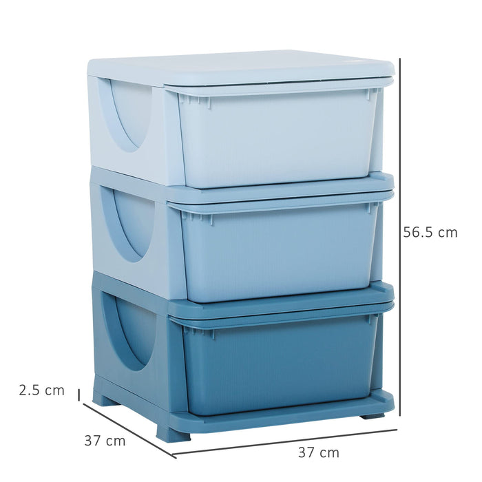 HOMCOM Kids Storage Box Blue 37 x 56.5 cm