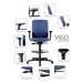 euroseats Vigo Draughtsman Chair Synchro Tilt Fabric 3D Armrest Black 110 kg 630 x 640 x 123 mm