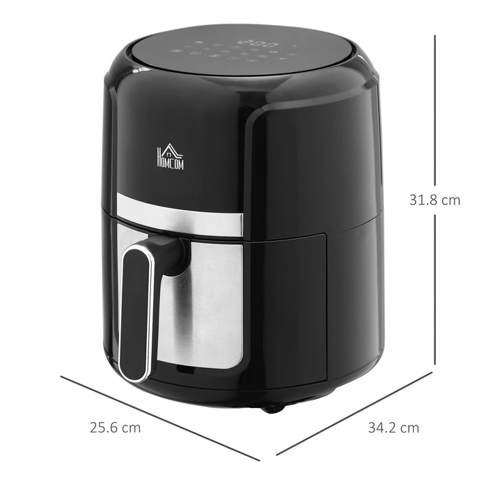 HOMCOM Air Fryer 4 L 1300 W Steel, Plastic Black