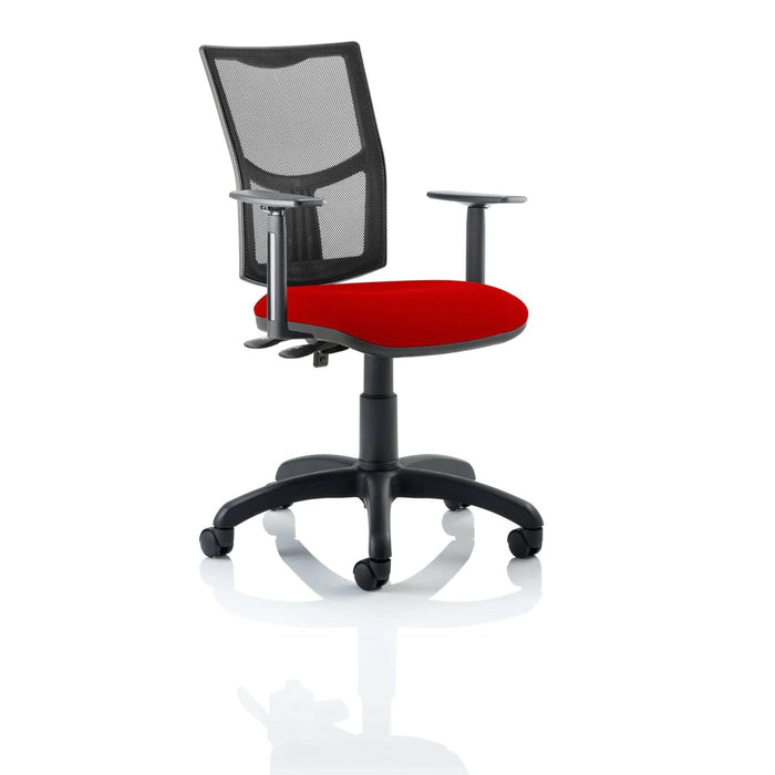 Dynamic Permanent Contact Backrest Task Operator Chair Height Adjustable Arms Eclipse II Black Back, Bergamot Cherry Seat Without Headrest