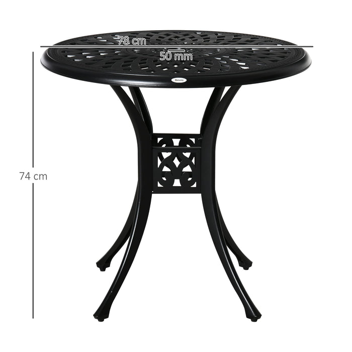 OutSunny Garden Dining Table Black 780 x 740 mm